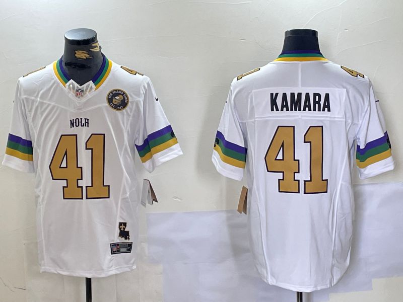 Men New Orleans Saints #41 Kamara White Three generations 2024 Nike Vapor Limited NFL Jersey style 2->new orleans saints->NFL Jersey